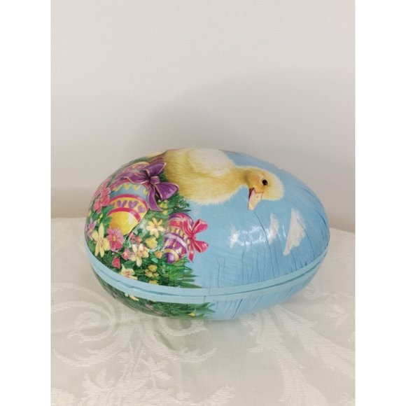 Easter Bunny Rabbit Elegant Oval Egg Canister W/Duck And Egg's Paper Mache... - Picture 4 of 7